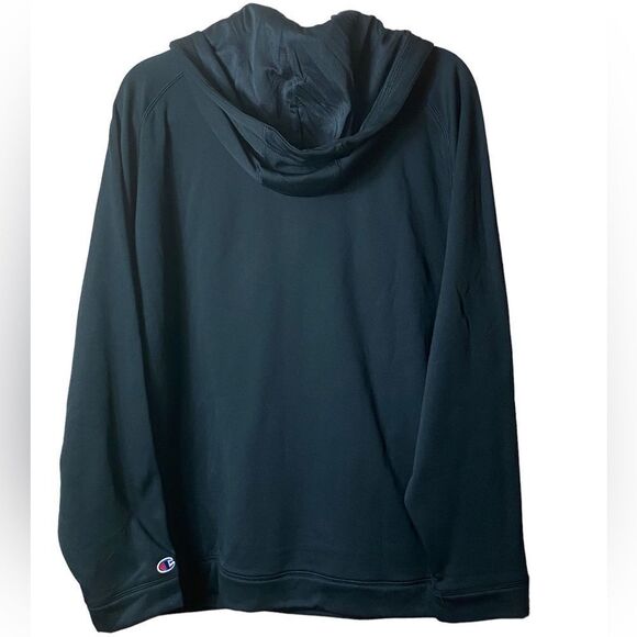 Champion Men’s Sz 2XL Black 1/4 Zip Collar Pull Over Hoodie Sweatshirt - Picture 5 of 7